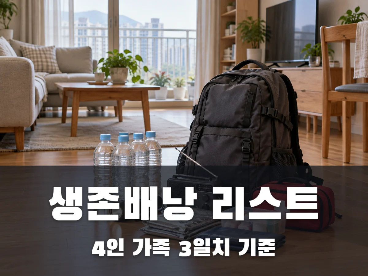 생존배낭 리스트, 4인 가족 3일치는 무엇을 넣을까?