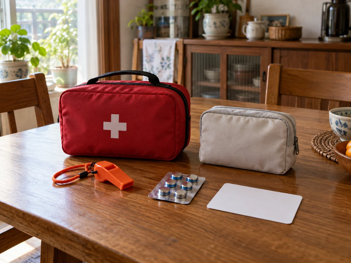 생존배낭 리스트 가족별 상비약 호루라기 비상연락카드