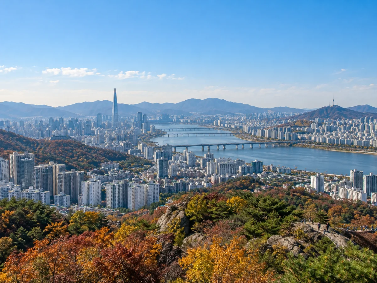 한파주의보 이후 맑고 차가운 도심 하늘